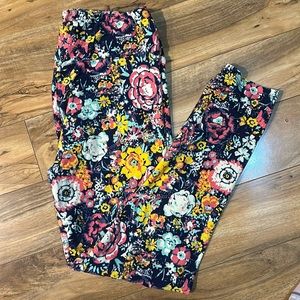 LulaRoe, Tall and Curvy, Multi-Color Floral, Leggings, Worn Once